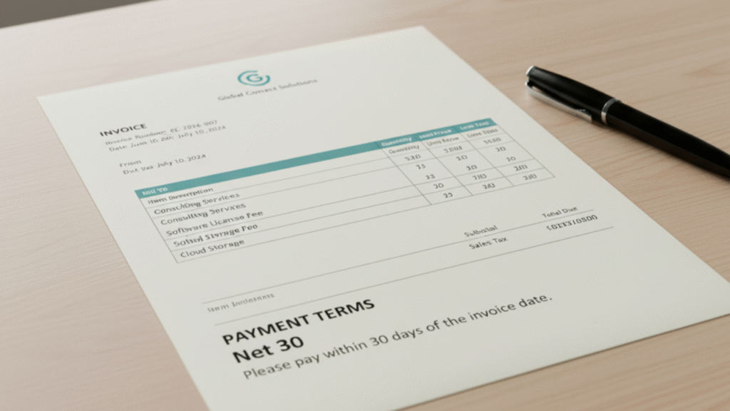 Clearly State Net 30 Terms on Invoices