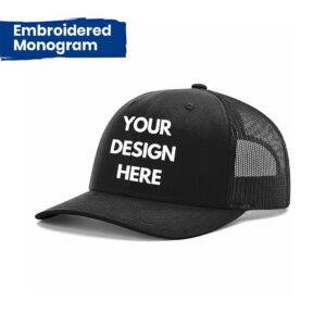 Customized Single Line Embroidered Monogram Trucker Hat