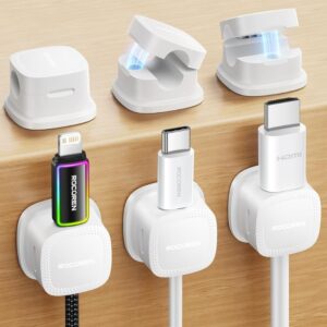 6-Pack Magnetic Cable Clips Cord Organizer
