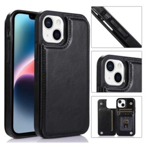 Black Color Back Wallet Case for iPhone