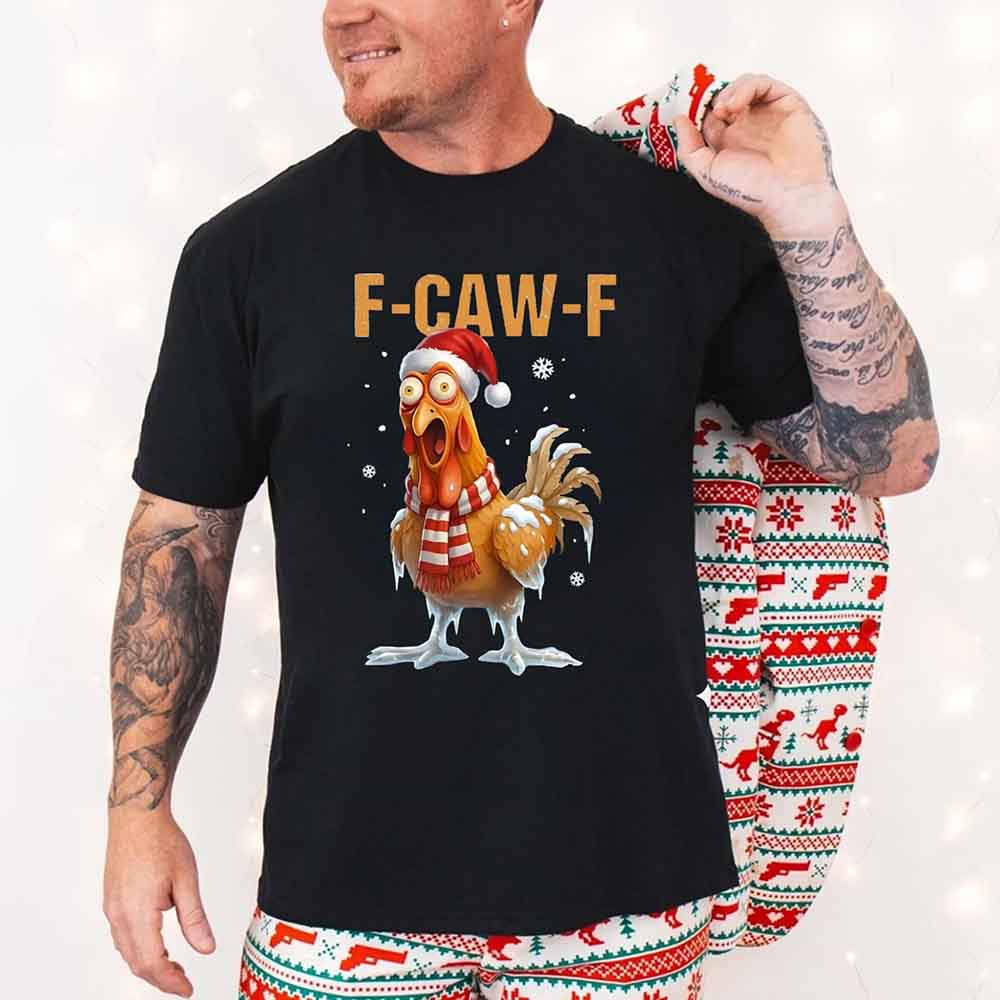Funny F-Caw-F Christmas Rooster - DTF Transfer model