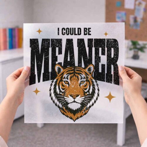 I Could Be Meaner Shirt - Retro Y2K Tiger - DTF Transfer dtf sheet