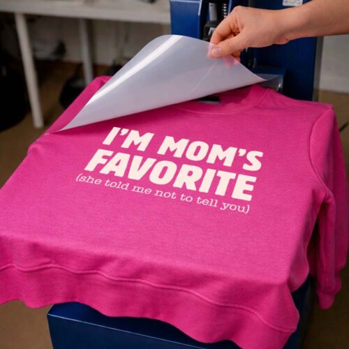 I’m Mom’s Favorite - DTF Transfer being printed