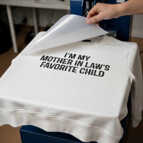 I'm My Mother-In-Law's Favorite Child - DTF Transfer being printed