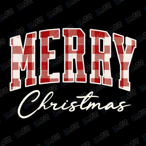 Merry Christmas Buffalo Plaid - DTF Transfer watermarked