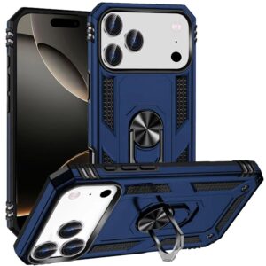 Blue Color Ring Kickstand Case For iPhone 17 Pro