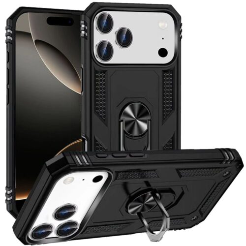 Black Color Ring Kickstand Case For iPhone 17 Pro Black Color Ring Kickstand Case For iPhone 17 Pro