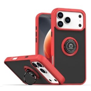 TPU-Frame Red black phone case with ring holder