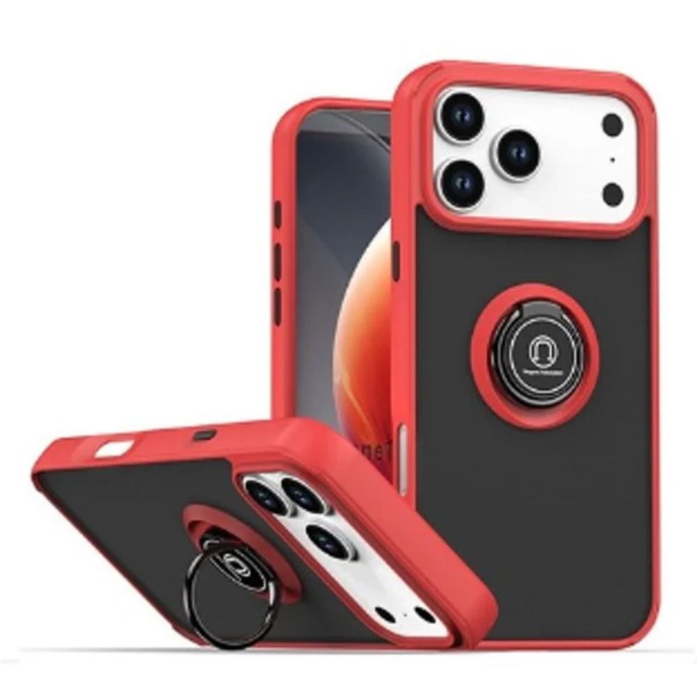 TPU-Frame Red black phone case with ring holder TPU-Frame Red black phone case with ring holder