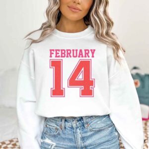 Retro Valentine’s Day Jersey Number FEBRUARY 14 Sweatshirt