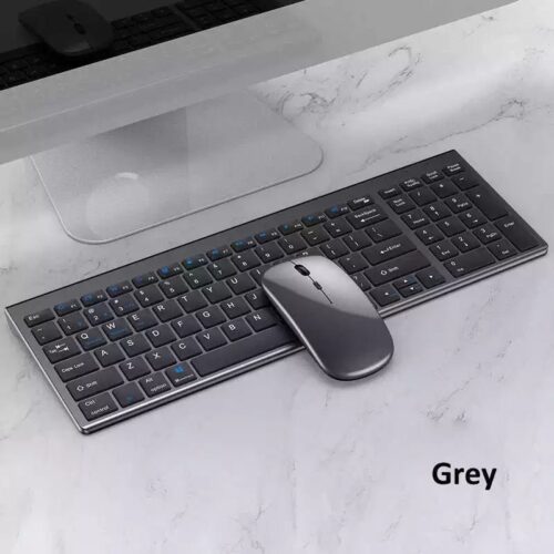 Grey Color wireless rechargeable mouse keyboard combos Grey Color wireless rechargeable mouse keyboard combos