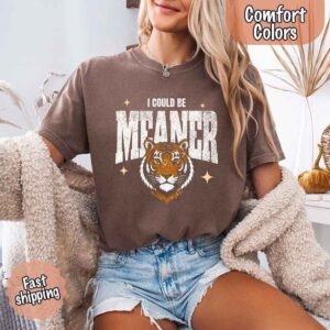 Comfort Colors Vintage I Could Be Meaner Shirt - Retro Y2K Tiger Tee