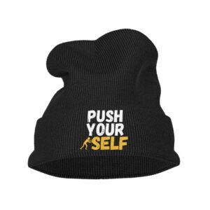 Push Your Self Embroidered Beanie Hat