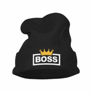 Boss Crown Embroidered Beanie Hat