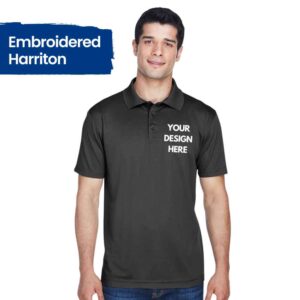 Customizable Embroidered Harriton Unisex Polyester Jersey Polo