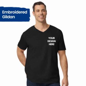 Customizable Embroidered Gildan Softstyle® V-Neck Unisex T-Shirt