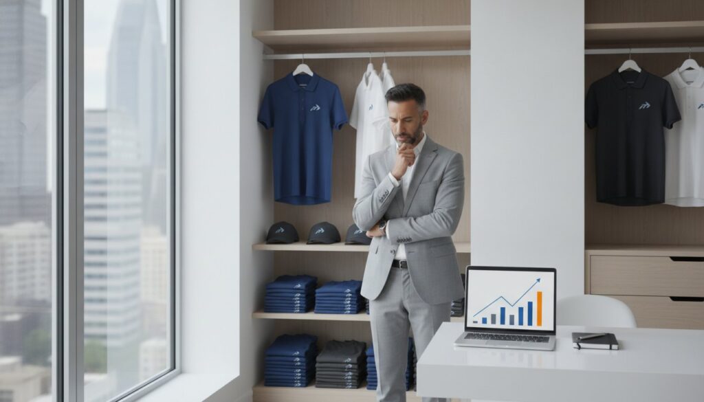 Corporate apparel with payment terms for business credit