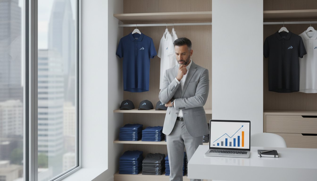 Corporate apparel with payment terms for business credit