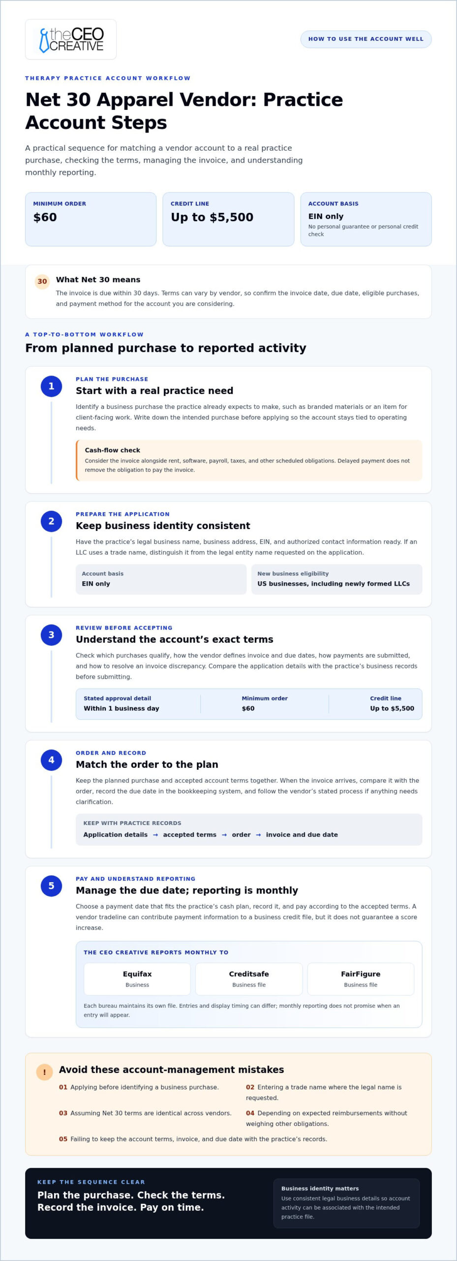 Net 30 Accounts for Therapy Practices: Build Credit Fast